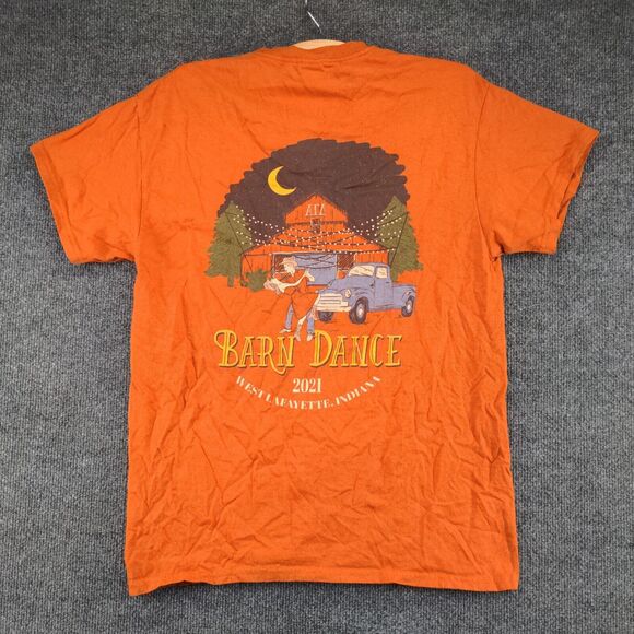 Gildan Men's Alpha Gamma Delta T-Shirt Orange Medium Short Sleeve Heavy Cotton - Picture 6 of 14